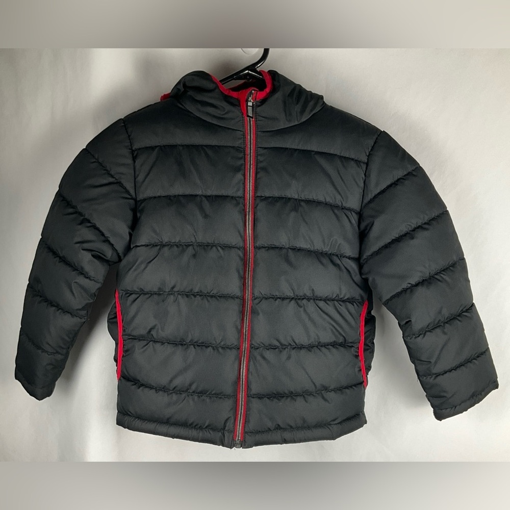 Faded Glory‎ Boys XS (4-5) Black/Red Winter Collection Puffer Style Jacket